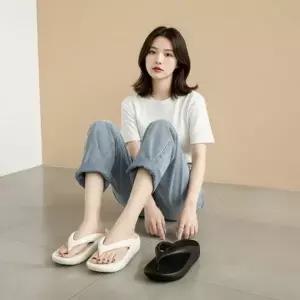 [오르토]쪼리 통굽 플립플랍 굽높은 여름 슬리퍼 커플 샌들 쪼리 푹신한