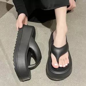 [오르토]쪼리 통굽 사무실 꽃무늬 여름쪼리 여자 여름 외출 쪼리 키높이