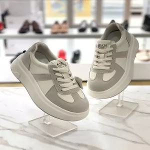 천연소가죽 키높이 6cm 배색 통굽스니커즈 ANS25SN63