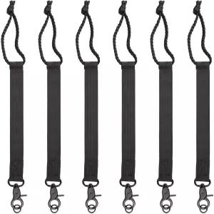 6pcs 스노보드 끈 13인치 길이의 바인딩 스트랩 키 링 액세서리 교체 부품이 있는 끈끈 블랙