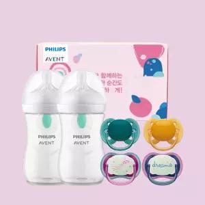 [출산세트8] 필립스 아벤트 에어프리벤트 젖병 260ml 2P+국민쪽쪽이 4P(SCY673/01+SCF091/04+SCF376/14)
