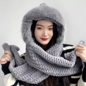 코지데잇 후드 머플러 50x32cm 그레이-WFPEKP8