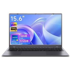 MAXVELTH 15.6인치 노트북 16GB RAM 512GB SSD 골드 펜티엄 프로세서최대 3.4GHz 1TB IPS FHD 디스플레이 38WH USB3.2 타입C HDMI WiFi 5 Win11 노트북으로 확장 가능
