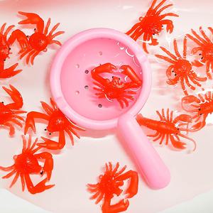 꽃게12P+바닷가재2P+뜰채1P 총15P 목욕놀이장난감 수세기 물에뜨는 바다 모형