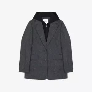 [하프클럽/]  25겨울 후드 레이어드 헤링본 코트X2661
