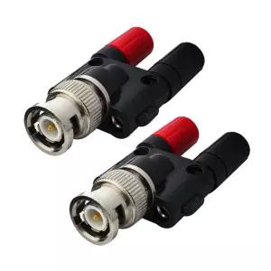 1링크모어 BNC 남성 플러그와 2X 4mm 듀얼 바나나 여성 잭 소켓 바인딩 포스트 RF 동축 스플리터 커넥터