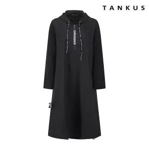 [롯데백화점]탱커스 배색 반 집업 스트링 후드 롱 원피스 (TU3OP009L0)