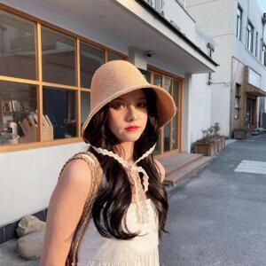 [XB81K81O]앙상블 미니 레이스 밀짚 벙거지 보넷햇 모자
