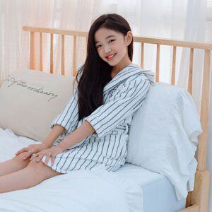 (송월) 스누피 유아용 스트라이프 후드 샤워가운 세트순면 목욕 남자 여자 용가운 용목욕 아동 타월 컬러