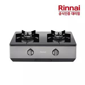 [전국설치]린나이 2구 가스레인지 골드실버 AA건전지 RT-1080IJ
