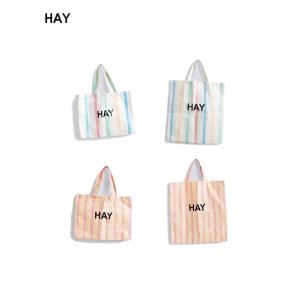 HAY 캔디 스트라이프 에코백 헤이 쇼퍼백 리사이클링 휴가 바캉스 방수 가방