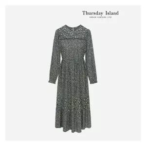 [써스데이아일랜드][Thursday Island] 패턴 믹스 롱 원피스 (T236MOP544W)