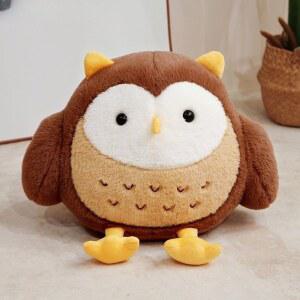 부엉이 인형 귀여운 유니크한 모찌 선물 까마귀 두루미 인테리어 갈색 특이한 30cm