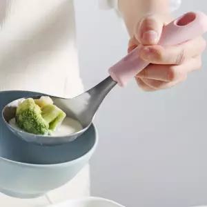 실리콘 미니국자 스텐 서빙용 작은 국자 코팅 냄비 긁힘