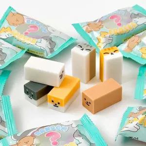 랜덤 길쭉한 멍냥 지우개 36개x1세트/램던/이벤트/선물/학생/어린이/초등학생/유치원/학교/초등학교/박스