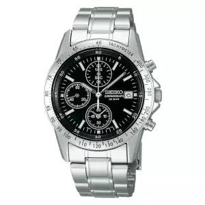 세이코-워치 SEIKO SELECTION SBTQ041 맨즈 손목시계 식 쿼츠 크로노그래프 기능·날짜 캘린더-탑재 문자판 블랙 스테인리스 스틸