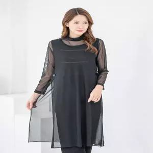 [모슬린]엄마옷 롱조끼 라운드 603FGH127 마담중년여성빅사이즈50대60대