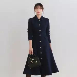 (~XXL까지) 리히트 카라 벨트 트위드 플레어 원피스 겨울 오피스룩 하객룩 연말룩 모임룩 파티룩 빅사이즈