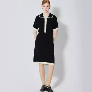 르샵LeShop 카라 배색 반팔 니트원피스 택가격 139000원 475539