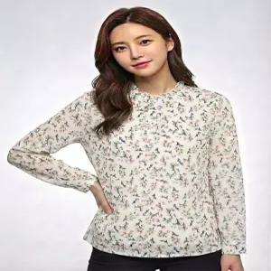 [올포유] 여성 플라워 프린트 블라우스형 티셔츠 ALTRN2321-102
