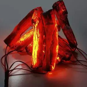장작불 조명 나무 장작 더미 소품 무대 숯불 모형 led