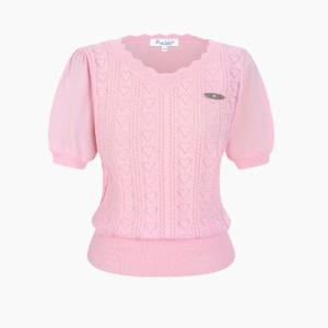[AK수원점] [에고이스트] [BLUE LABEL] 하트V넥 스캘럽 반팔니트 ES2OKH04