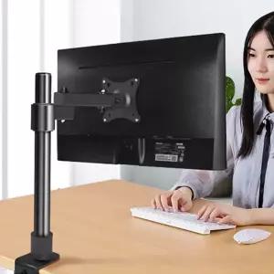 쿨샵 싱글 모니터암 높이조절 180도 회전 거치대 듀얼 받침대 노트북 브라켓 스탠드 모니터 고정대 컴퓨터