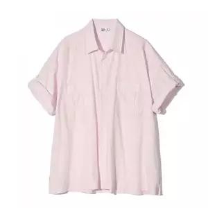 파르티멘토 PARTIMENTO 핀 스트라이프 롤업 하프 셔츠 핑크 PY-25133 PK 211318