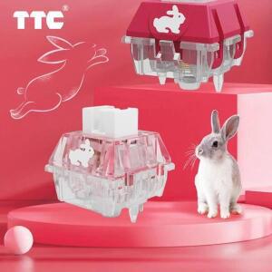 TTC Rabbit Silent RGB 버전 투명 핑크 5Pin 42g  기계식 키보드 스위치  속도 미세 윤