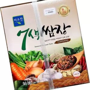 미소찬 7색 쌈장 14kg 업소용 고추장 된장 양념