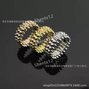  실버 리벳 반지 남성과 커플 여성 회전 총알 클래시 화이트골드 50mm