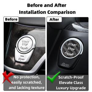 BMW 차량용 원터치 스타트 버튼 커버 리얼 카본 플랫 스위치 장식 스티커 F20 F21 F22 F23 F30 F31 F32 F33