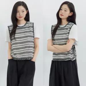 지센 여성 26SS 망사 레이스 베스트 LCTSQ621