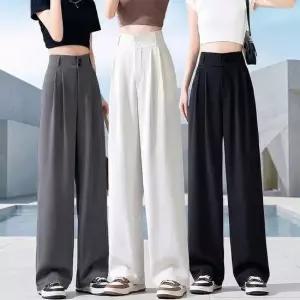 친절한탄씨 여성 하이웨이스트 와이드핏 일자 슬랙스 정장팬츠 빅사이즈슬랙스 아이스슬랙스