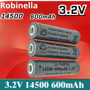 14500 리튬 철 배터리 3.2V 600MAH 손전등 태양광 램프 5개의 리튬인산철