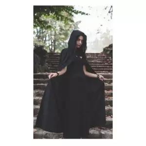 캐릭터의상 벨벳 후드 망토 / 블랙 여성 할로윈 파티옷 마녀의상