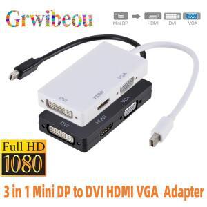 3in 1 미니 디스플레이포트 DP(수) - DVI HDMI VGA(암) 어댑터 포트 케이블 변환기 (컴퓨터 프로젝터용)