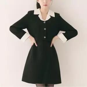 배색카라 트위드 2in1 원피스 (RMOWE11R13-T)