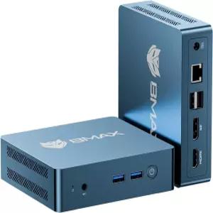 Bmax 미니 PC B2 파워 인텔 5205U 8GB DDR4 M.2 NVMe SSD 지원 확장 64GB 및 4TB HDMI 1.4 DP 1.2 USB3.2