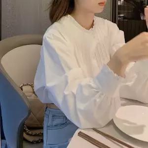 여성 셔츠 봄가을 블라우스 루즈핏 화이트 셔츠 세련된 기본티
