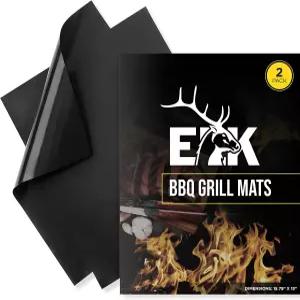 ELK 프리미엄 논스틱 바비큐 그릴 매트 - 최대 500F의 고강도 재사용 가능 내열성 웨버 샤브로일 빅 그린