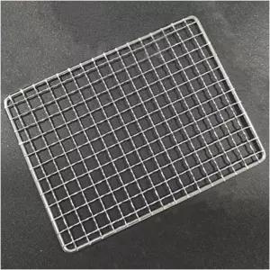 퀸박스 7.8x5.9인치 스테인리스 스틸 바비큐 메쉬 그릴 매트 0.39인치 스퀘어 그리드 재사용 가능한 논스틱