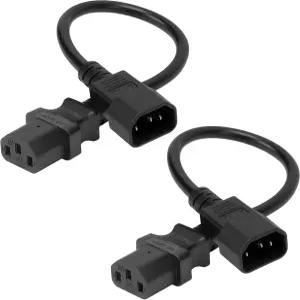 IEC 320 C14 C13 전원 케이블 12인치/1피트 18AWG 10A 250V 헤비 듀티 남성 여성 PDU 연장 코드 - 케틀