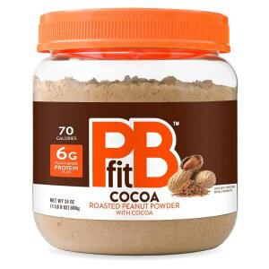PBFIT 24온스 땅콩버터 파우더 초콜릿 진짜 구운 땅콩과 코코아로 만든 코코아 스프레드 단백질 6G DV 글루텐 프리 70칼로리 지방 88 감소 1팩