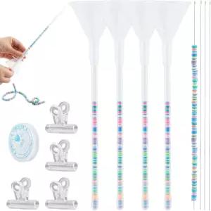 파후오지우카 비딩 깔때기 제작 키트 - 점토 구슬 팔찌 및 목걸이용 4PCS 주얼리 도구 0.9mm 바늘 클립