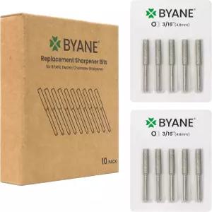 Byane 다이아몬드 전기톱 날 연마 비트 - 3/16인치 4.8mm 카바이드 체인 그라인딩 스톤 10개입 및 일반