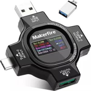 USB 테스터 전압 전력계 - Type C 전원 디지털 멀티미터 전력 모니터 암페어 볼트 전류계 전압계 와트 DC