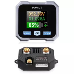 50A 션트가 장착된 FORIOT 배터리 모니터 LCD 백라이트 스크린이 10-100V 쿨로미터 RV 오토바이 골프