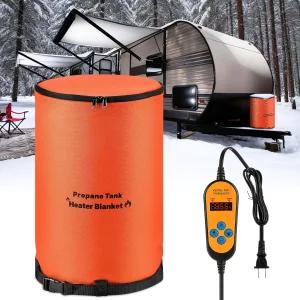 드레유 RV 20LB 프로판 탱크 히터 블랭킷 온도 조절기 41-122°F 및 타이머 기능 방수 자외선 저항 난방