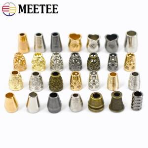 30피스 Meetee 금속 코드 잠금 스토퍼 DIY 바지 모자 로프 엔드 걸쇠 볼트 클립 버튼 의류 Paracord 신발